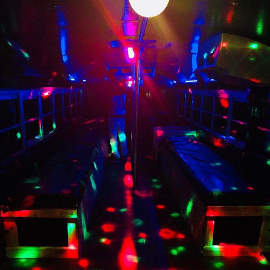 Nene's Party Bus interior party lights